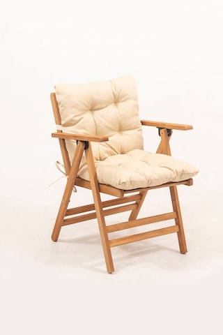 Meya Dekor Minderli Loretta Masa Sandalye Seti 2+1 Ahşap Bahçe Balkon Teras Katlanır Set 60x80 Masa Ahşap