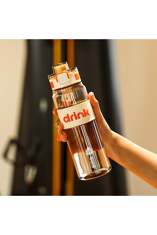 Tuomeng Su Bardağı Büyük Kapasiteli İyi Görünümlü Öğrenci Açık Taşınabilir Saman Bardağı 650 Ml Çin Resim Kahverengi