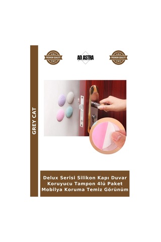 Delux Serisi Silikon Kapı Duvar Koruyucu Tampon 4lü Paket Mobilya Koruma Temiz Görünüm
