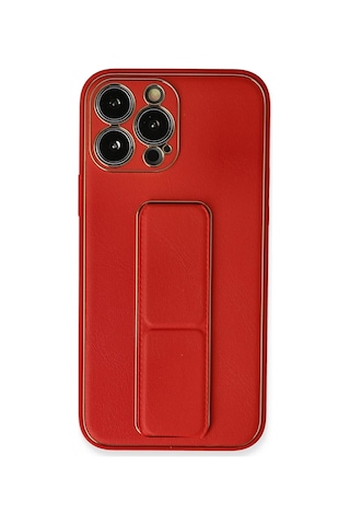 Newface - 194 - iPhone Uyumlu 13 Pro Kılıf Coco Deri Standlı Kapak - Csmo-tex - - Kırmızı