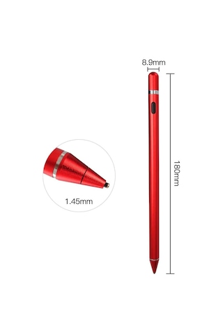 Tüm Cihazlar İle Uyumlu Stylus Hassas Yazı Çizim Kalemi 2. Nesil Kırmızı