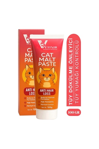Tüy Dökülme Engelleyici Malt Paste Tüy Yumağı Ve Kusma Önleyici Multivitamin Kedi Malt Macun 100 Gr