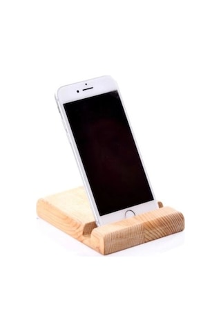 Özel Üretim Kaliteli Doğal Masif Masaüstü Ergonomik Şık Tasarım Ahşap Cep Telefonu Tablet Standı