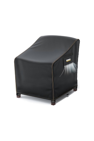 Haegs Tek Kişilik Bahçe Koltuk Örtüsü, Koruma Kılıfı, Su Geçirmez Açık Hava Bahçe Mobilya Kılıfları, Dış Mekan Sandalye Kılıfı Örtü Branda, Ağır Hizmet Tipi, 75-75-90cm - Siyah