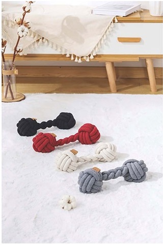 M-pets Coto Beyaz Duo Ball Örgü Köpek Oyuncağı 28 Cm 244-50017.01