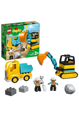 LEGO® DUPLO Town Kamyon ve Paletli Kazıcı 10931 - 2 Yaş & Üzeri Çocuklar için Eğitici Oyuncak Yapım Seti (20 Parça)