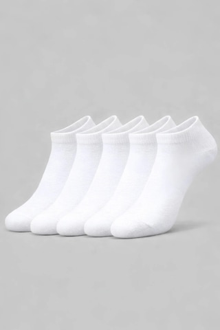 Socketta 5'li Beyaz Çocuk Pamuk Dikişsiz Esnek Patik Çorap - Premium Beyaz