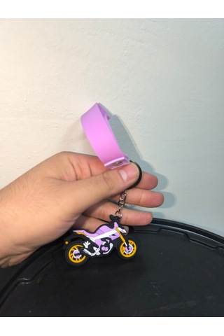 Silikon Kaliteli Motosiklet Anahtarlığı Esnek, Dayanıklı Ve Şık Tasarım Mor