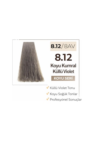 Dna Saç Boyası Kalıcı Prof Krem Boya Yoğun Pigment & Parlaklık 8.12 Açık Kumral Küllü Viyole 100ml