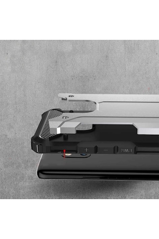 Noktaks - Mate 20 Pro Uyumlu - Kılıf Çift Katman Zırh Tank Crash Military Kapak - Kırmızı Kırmızı
