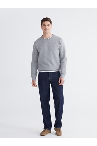 Lcwaıkıkı Classic Gri Bisiklet Yaka Erkek Sweatshirt