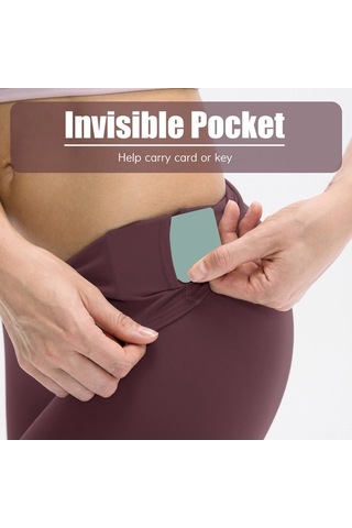 Fortunelane Kadınlar İçin Yüksek Bel Gergin Quick-dry Yoga Taytları, Hızlı Cüzdanlı, Spor Ve Koşu İçin Mor Mor