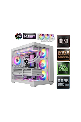 Xaser Diamond X5 R9-9950X3D 64 GB 2 TB M.2 NVMe SSD 16 GB RTX5080 Free Dos Masaüstü Oyuncu Bilgisayarı
