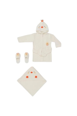 Bebitof Baby 30038 Civcivli Bornoz Seti Ekru