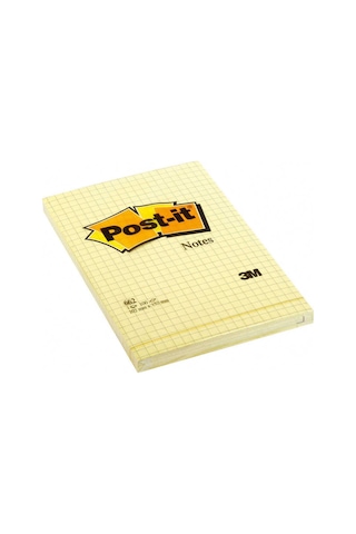 3M Post-It Kareli Not Sarı 102X152Mm 100 Yaprak 662