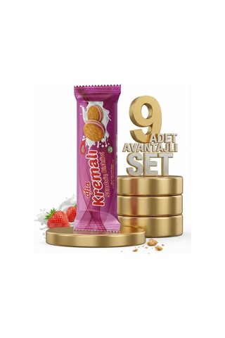 Afia Çilek Kremalı Sandviç Bisküvi 9x60 Gr