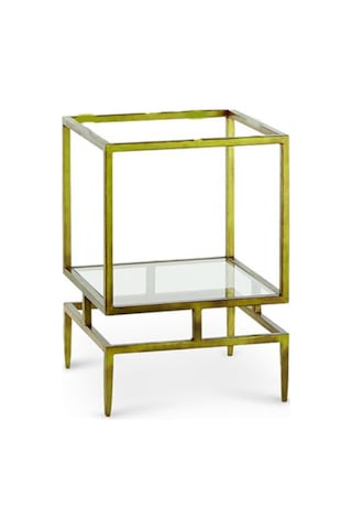 Olope Gold Metal Kitaplık Çiçeklik Gümüşlük Duvar Rafı Yan Sehpa