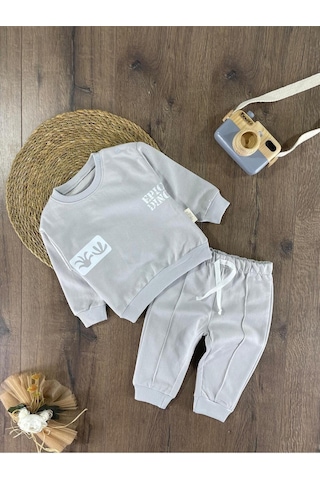 Dino Baskılı Relaxed Eşofman Takımı Gri