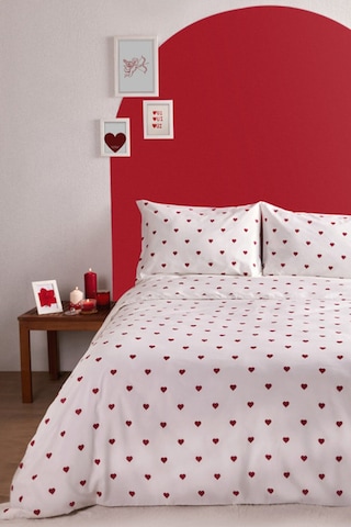 Kaşmir Home Sarah Anderson Amour Kalp Desenli Tek Kişilik Nevresim Takımı