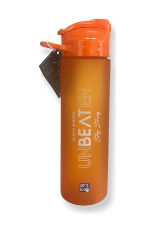 600ml Unbeaten Tritan Pipetli Matara - Turuncu Beyaz Plastik Diğer