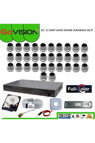 32 Li 2mp Full Color 3.6mm Lens 1080p Fullhd Warmled Ahd 32 Kanal Dome Set