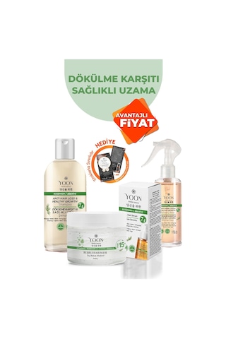 4 Lü Saç Dökülme Karşıtı & Hızlı Saç Uzatma - Biberiye Şampuan, Saç Maskesi, Bakım Suyu, Saç Serumu