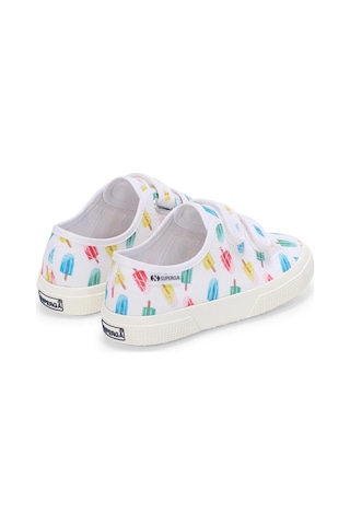 Superga 3750 Kids Straps İce Lolly Print Leggera Çocuk Unisex Beyaz Bileksiz Sneaker Beyaz-447