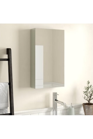 Makbulce Tek Kapakli Lavobo Üstü Aynalı Banyo Dolabı Beyaz