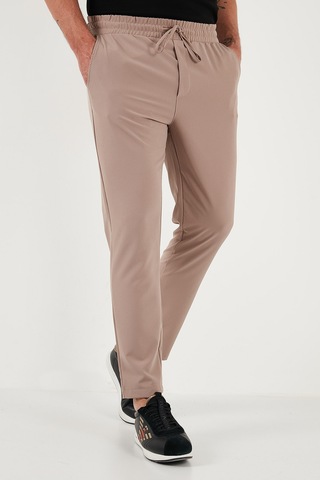 Buratti Streç Regular Fit Normal Bel Düz Paça Jogger Erkek Pantolon Cf25617801 Bej