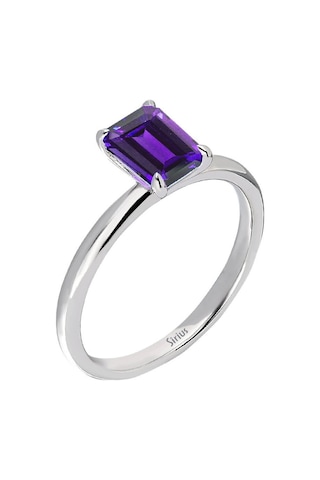 Sirius Oktagon Kesim Ametist Tektaş Yüzük 0831R0020