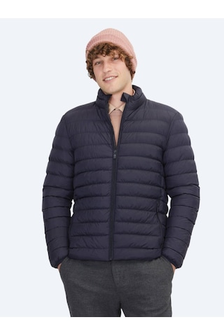 Lacivert Regular Fit Dik Yaka Casual Dokuma Mont Lacivert