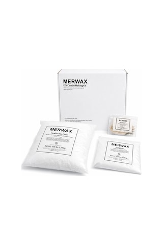 Merwax Parafin Mum Yapım Seti 2,25 Kg Parafin, Stabilizatör, Pamuk Fitiller Ve Yapıştırıcı İle Pürüzsüz Mu Çok Renkli