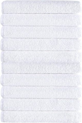 10 Lu Otel Banyo Havlusu Pamuklu 70x145 Cm Beyaz 16/1 Avs 440 Gr Beyaz