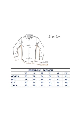 Lacivert Micro Kumaş Kol Düğmeli Slim Fit Düz Renk Gömlek /201-12 Lacivert