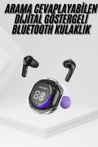 Mey İthalat Kablosuz Dijital Göstergeli Powerbanklı Apple Uyumlu iOS Ve Android Uyumlu Gamin Kulaklık