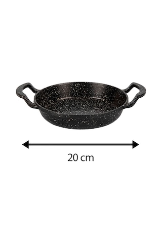 20 Cm Midi Sahan - Çift Kulplu Ve Kolay Temizlenir - Yapışmaz Siyah