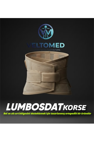Çelik Balenli Lumbostad 26cm Korse, Ortopedik Korse, Bel Korsesi, Skolyoz, Fıtık, Bej