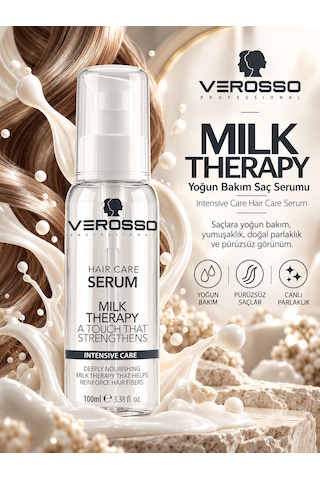 Verosso Milk Therapy Süt Proteini İçeren Durulanmayan Saç Bakım Serumu 100 Ml