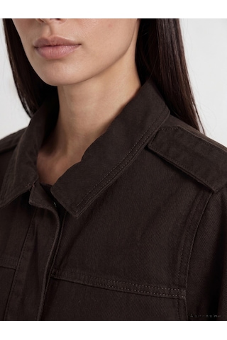 Lcwaıkıkı Classic Kahverengi Gabardin Kadın Gömlek Ceket