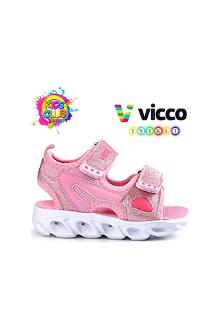 Vicco Roy Işıklı Ortopedik Çocuk Sandalet Pembe