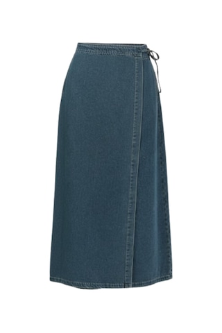 Vellichor Yandan Bağlamalı Denim Etek- Mavi Çok Renkli