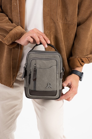 M 422 Mega Bag Erkek Portföy Omuz Çantası Gri-kahve