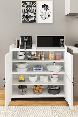 Ae-3060 Forum Beyaz 4 Kapaklı, 4 Raflı, Çok Amaçlı Dolap,ayakkabı