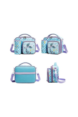 Çocuklar İçin Öğle Yemeği Çantası, Çocuklar İçin Yalıtımlı Bez Çanta Öğle Yemeği Kabı, Okul Sırt Çantası Atıştırmalık Taşıyıcısı, Kare Öğle Yemeği Kutusu Çok Renkli