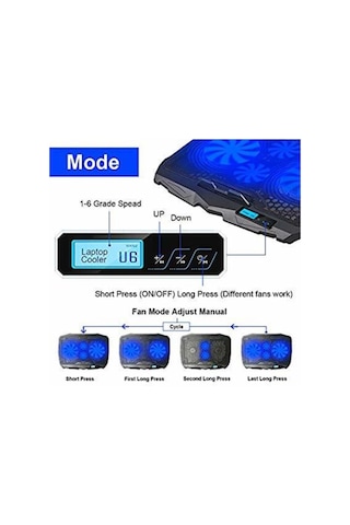 Laptop Cooler S-18 4 Fanlı Işıklı 17 Inç Uyumlu Laptop Sogutucu