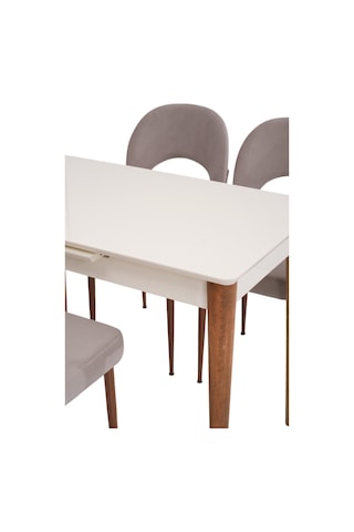 Melisa Mdf Lak Panel Açılır Mutfak Masası 60x100 Ekru