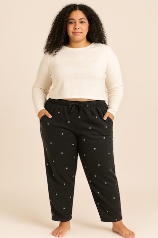 Kadın 401 Büyük Beden Cepli Polar Tek Alt Siyah Siyah