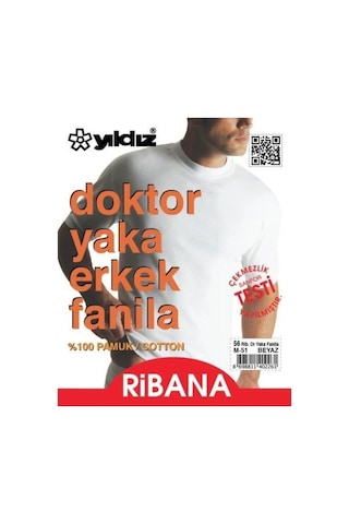 Erkek Doktor Yaka Ribana Atlet Fanila - 3 Adet 001