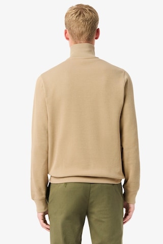 Lacoste Men's Classic Fit Neck Zip Sweatshirt Yarım Fermuarlı Yüksek Yaka Pamuklu Sweatshirt Bej