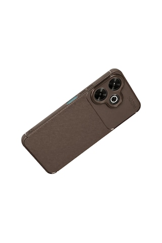 Xiaomi Redmi 13 4g Kılıf Auto Focus Karbon Kapak - Kahverengi
